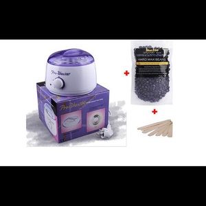 Selling wax heater, wax beans and the sticks.
